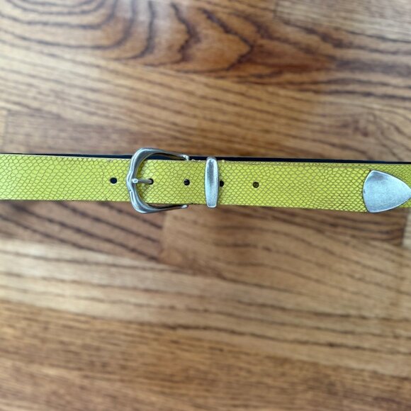Yellow Lizard-effect Isabel Marant Belt with silver hardware - Western style - Picture 1 of 12